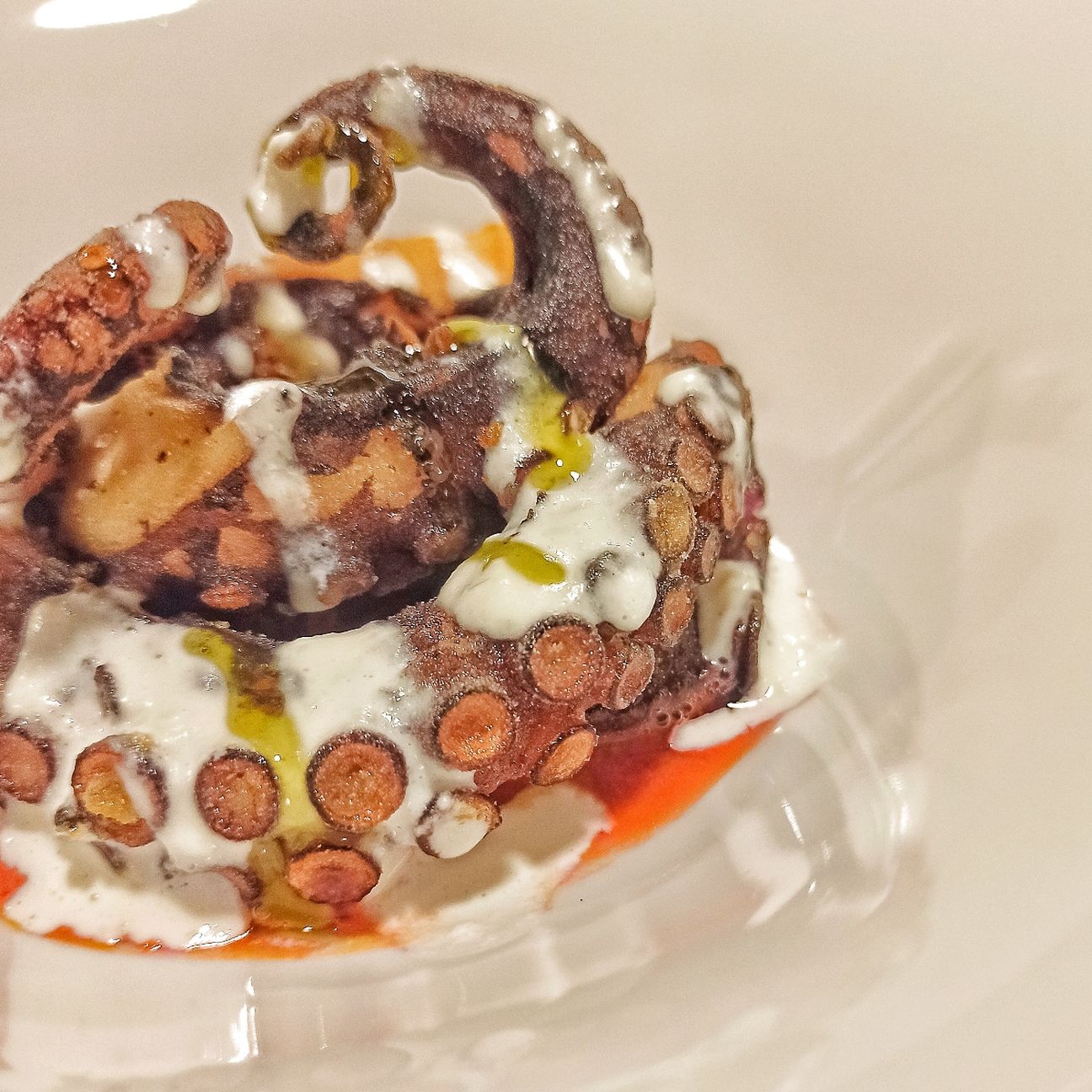Polpo gazpacho burrata limone