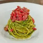 Ricetta Spaghettone con crema di fave e prosciutto crudo