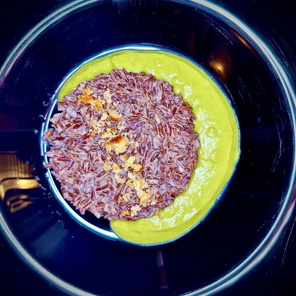 Ricetta Riso rosso , crema di asparagi e crumble di parmigiano di Frankcookk