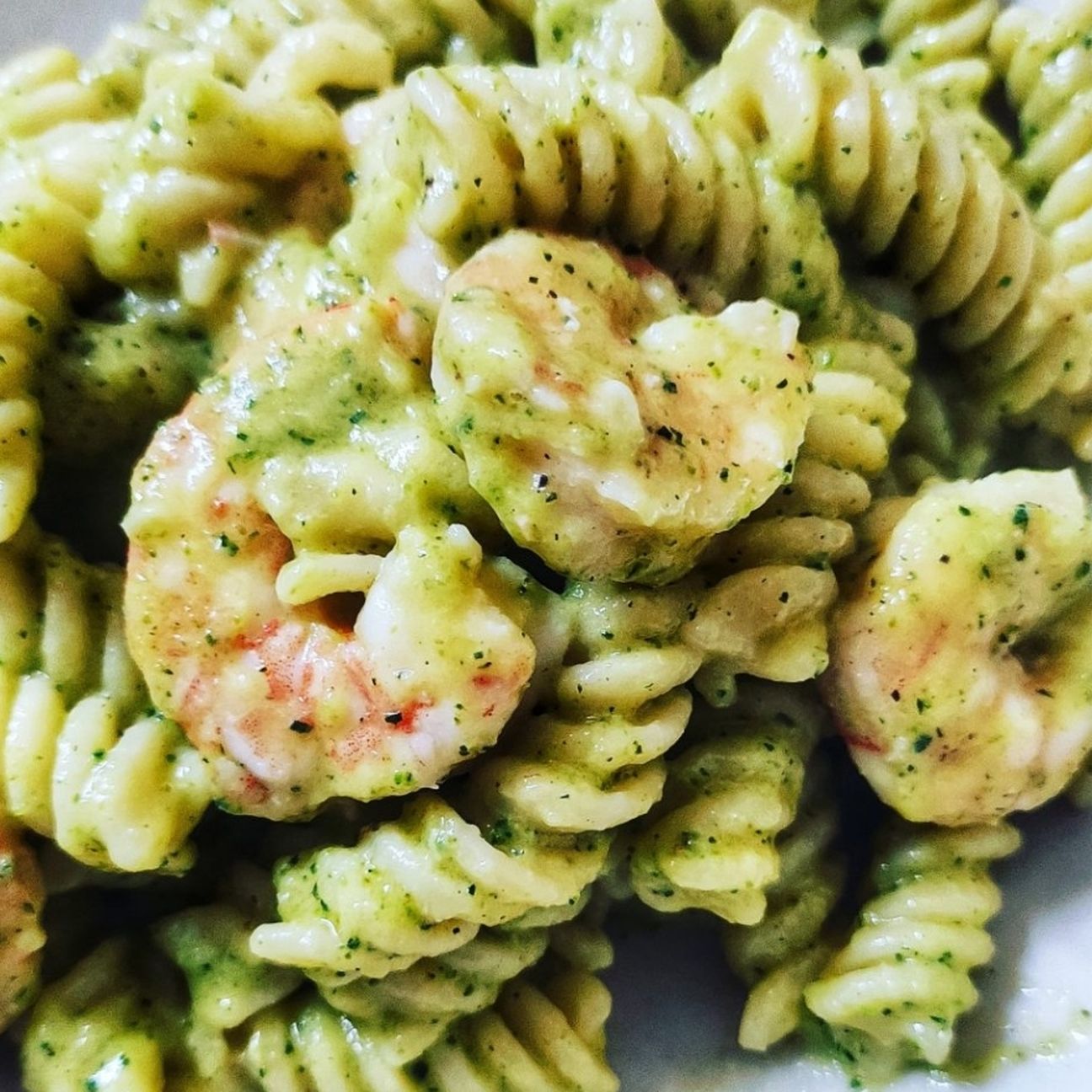 Pasta con Crema di Zucchine e Gamberi