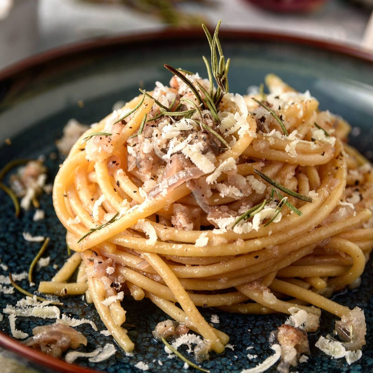 Pasta lardiata con pecorino