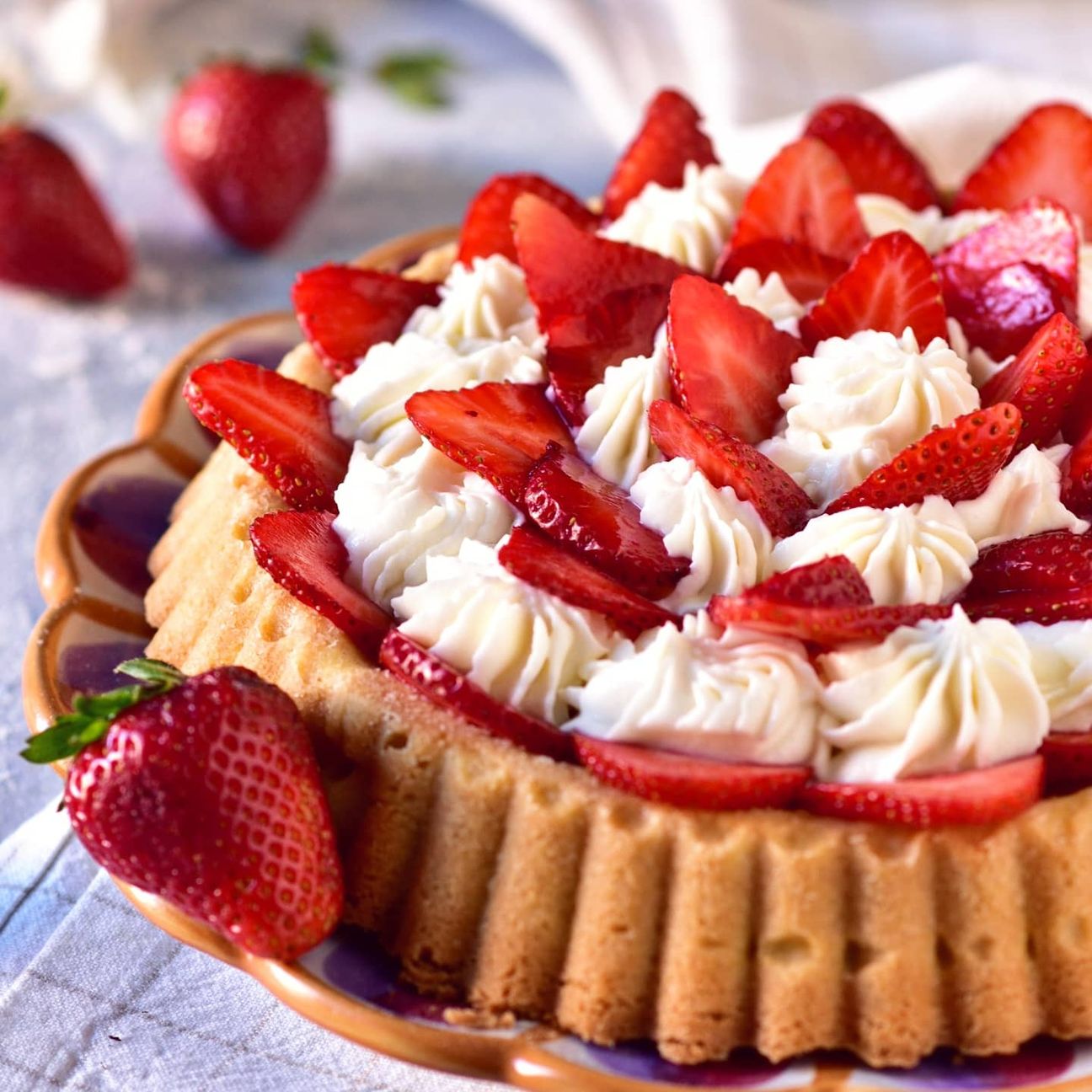Crostata fragole e crema di ricotta