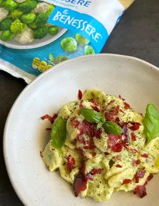 Ricetta Pasta con crema di verdure Contorno Misto Benessere, robiola e bresaola croccante di giorgiasbakery