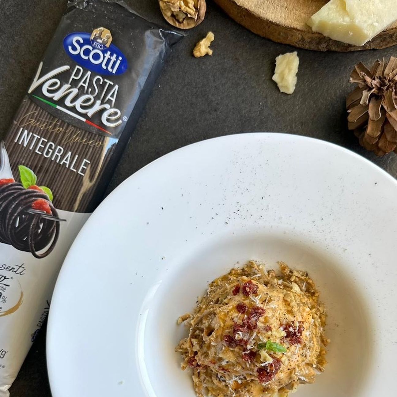 Spaghetti integrali Pasta Venere cremosi
