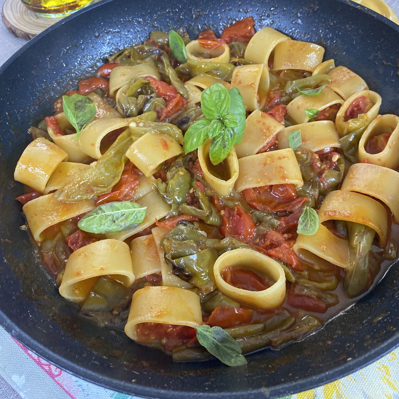 Calamarata, Peperoncini Verdi e Pomodorini 🫑🍃🍅