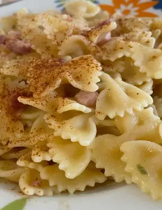 Ricetta Farfalle alla crema di patate e pancetta di ambra.zappaterra85