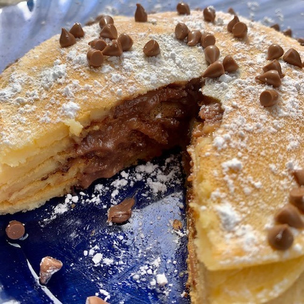 Pancake con cuore di uovo Kinder e ricotta