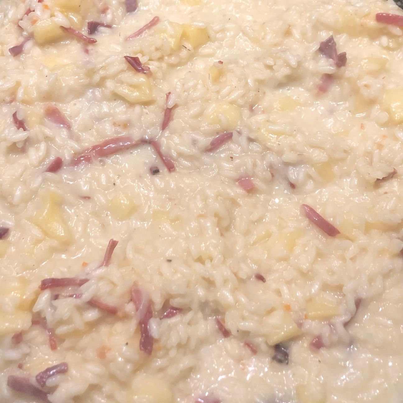 Risotto mele e speck