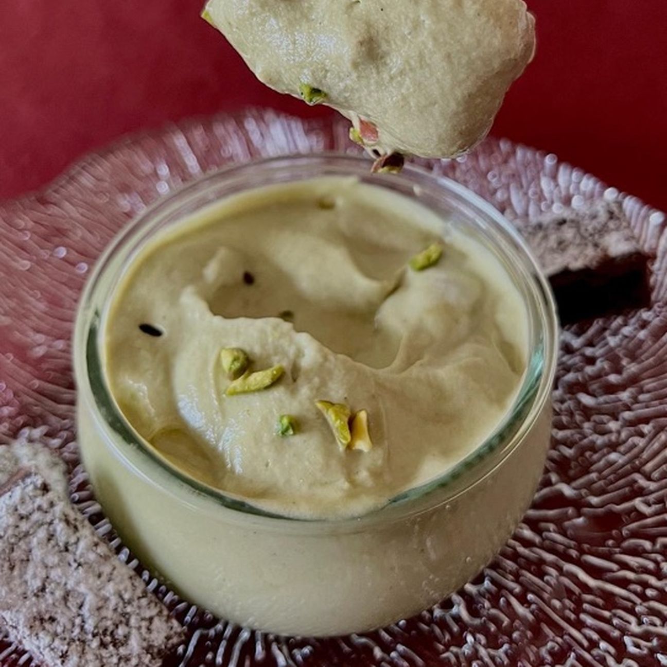 Torta tenerina con crema al pistacchio