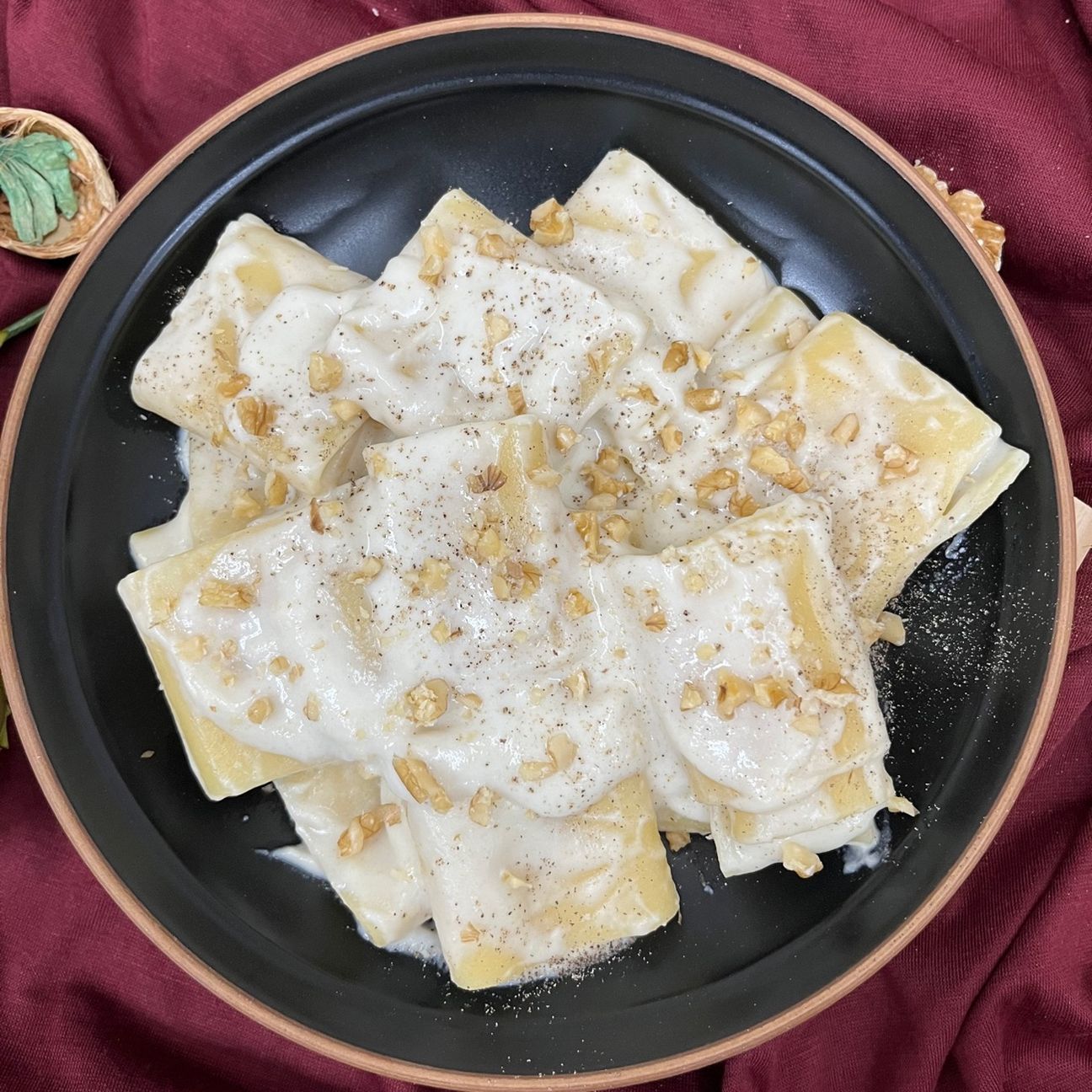 Schiaffoni con crema di pere e gorgonzola.