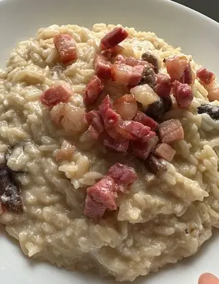 Ricetta Risotto ai funghi misti , ricotta e pancetta croccante di federicagiudice64