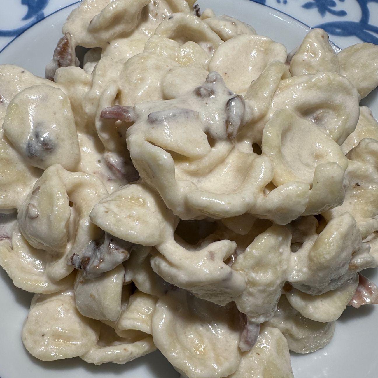 Orecchiette speck , Noci e panna homemade