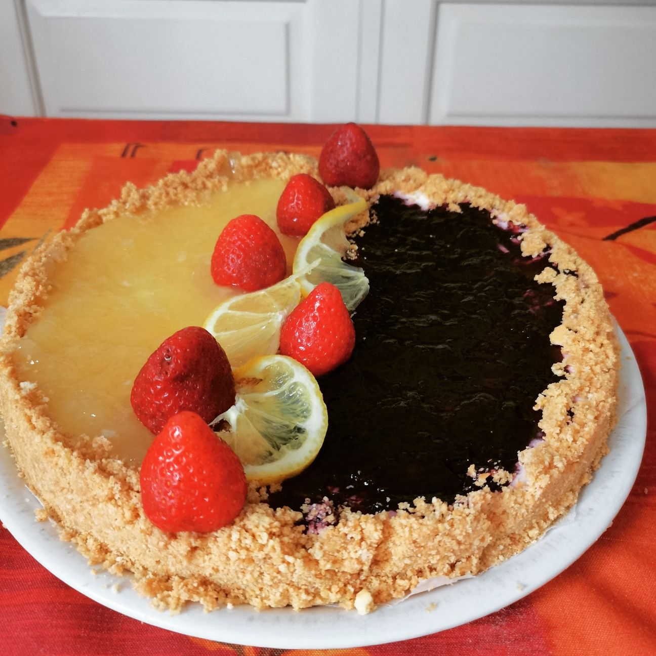 Cheesecake sabbiosa fragole e limone