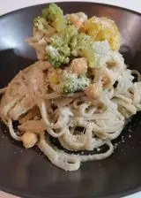 Ricetta Linguine con ceci e salsa di broccoli