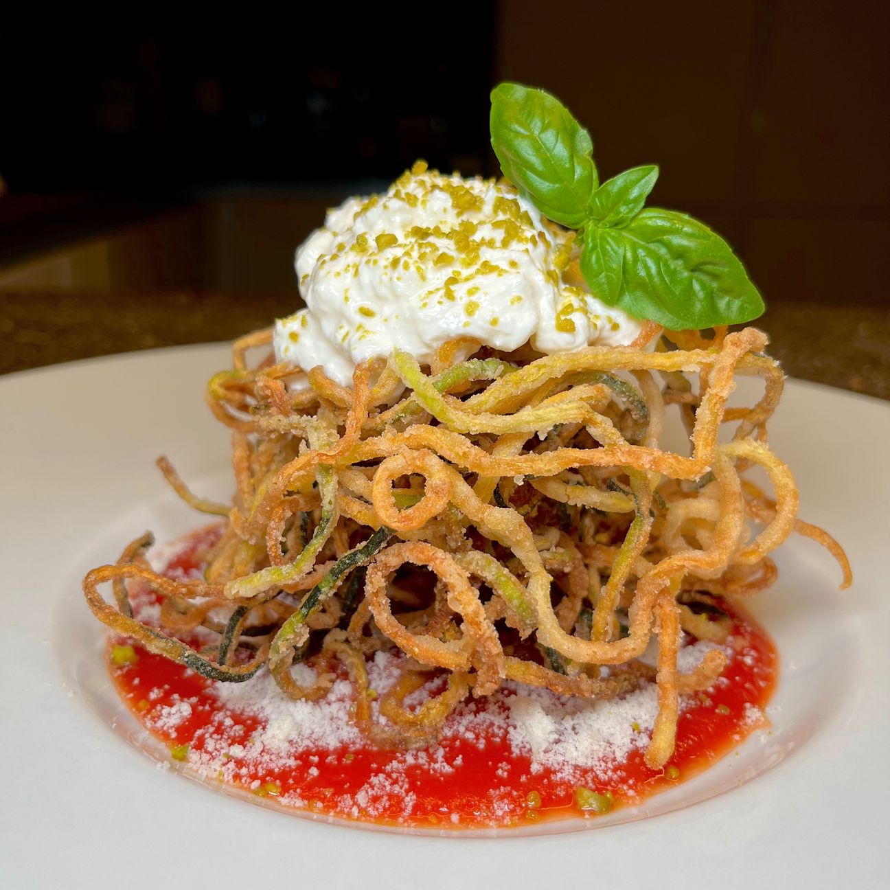 Spaghetti fritti di zucchine