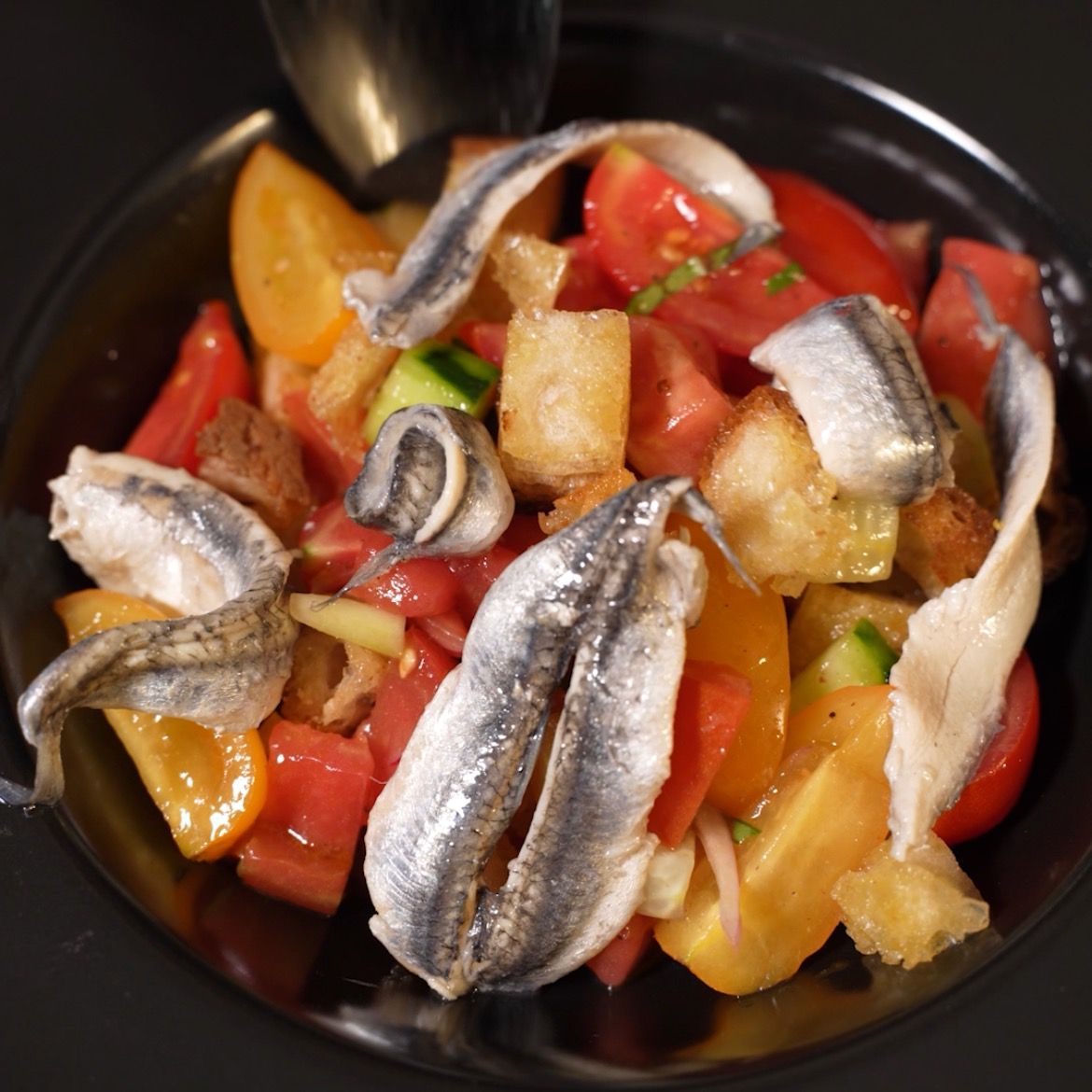 Panzanella croccante con alici marinate 🤤