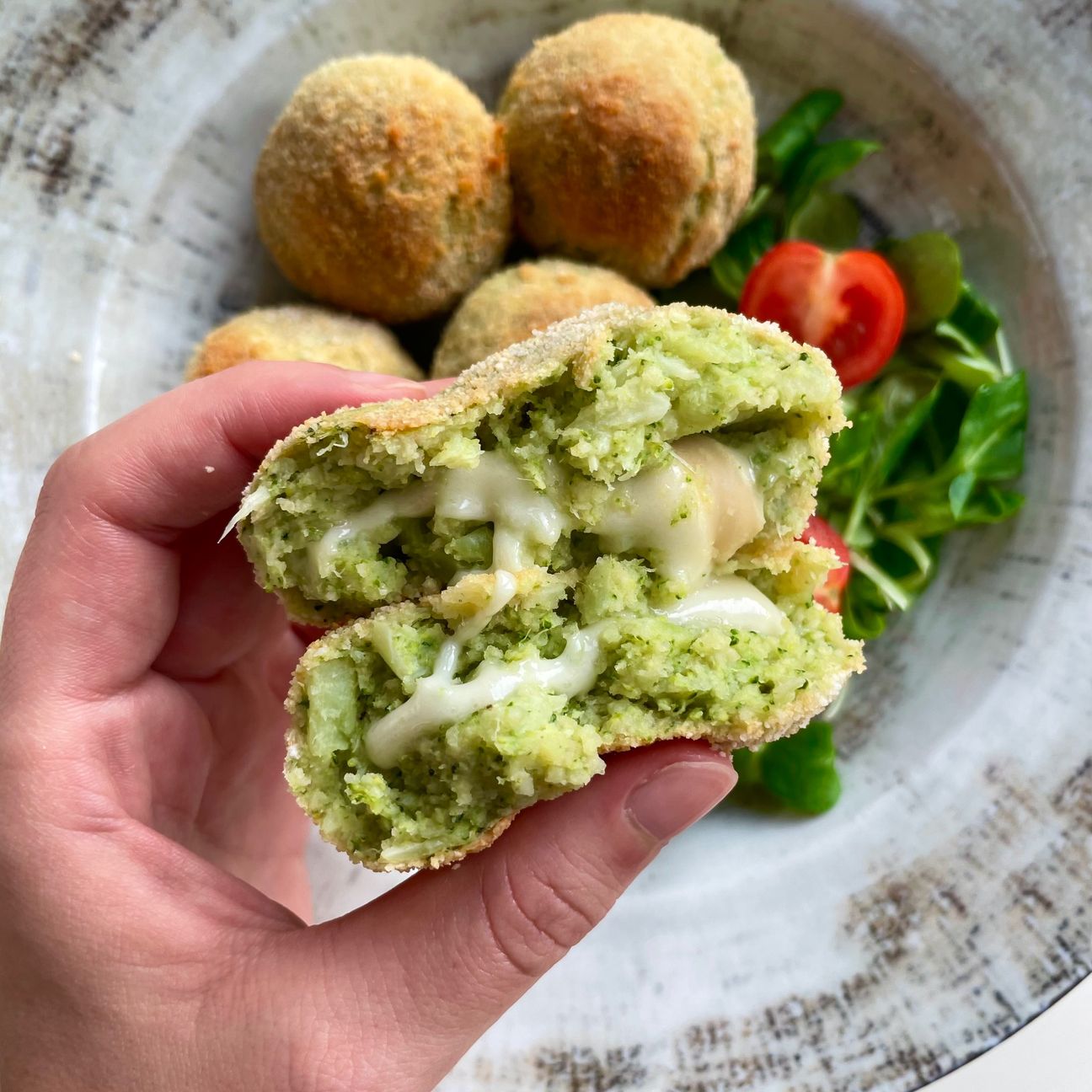 Crocchette di patate e broccoli con cuore filante 🤤