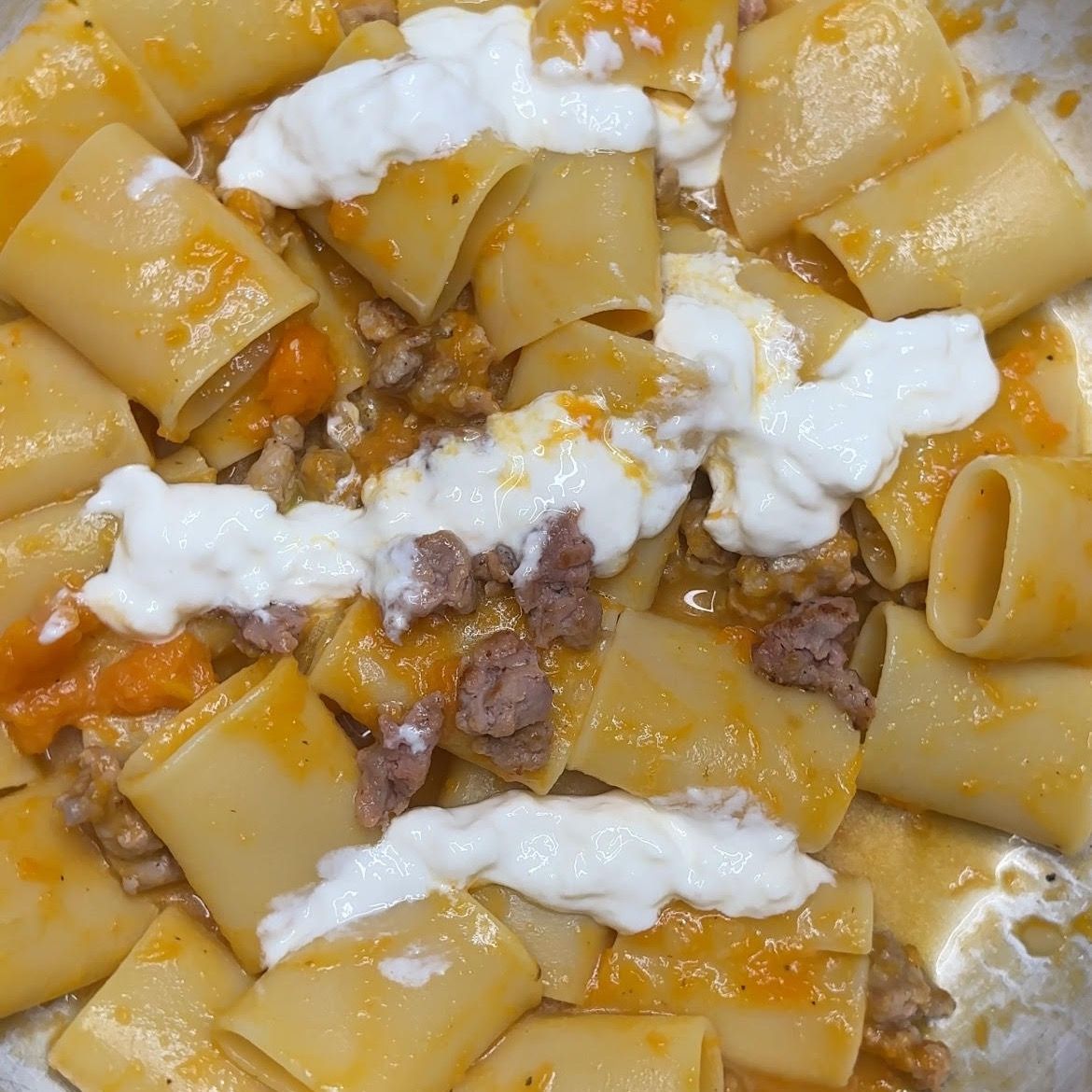 Zucca, salsiccia e burrata 😋