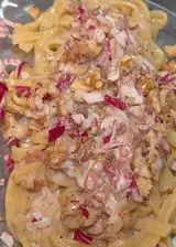 Ricetta Tagliatelle guanciale, noci e radicchio 😋