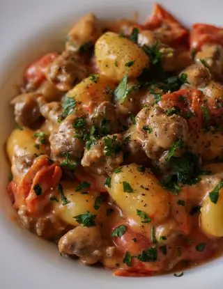 Ricetta Gnocchi con salsiccia e stracchino di ilpugliesechecucina