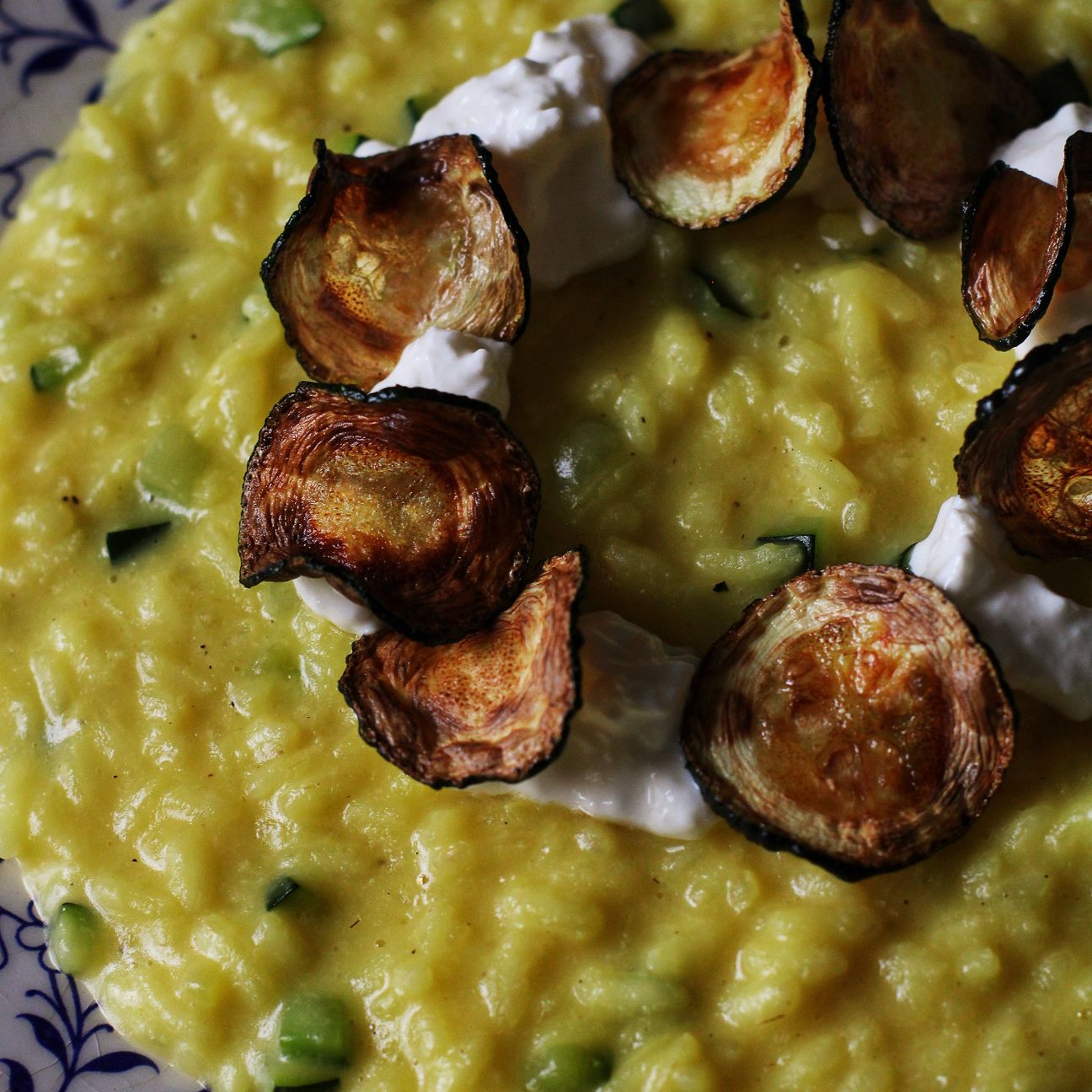 Risotto allo zafferano con zucchine