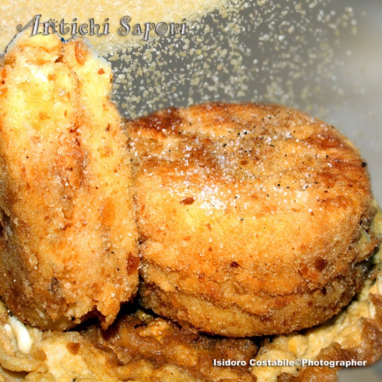 Mozzarella in carrozza con polenta.