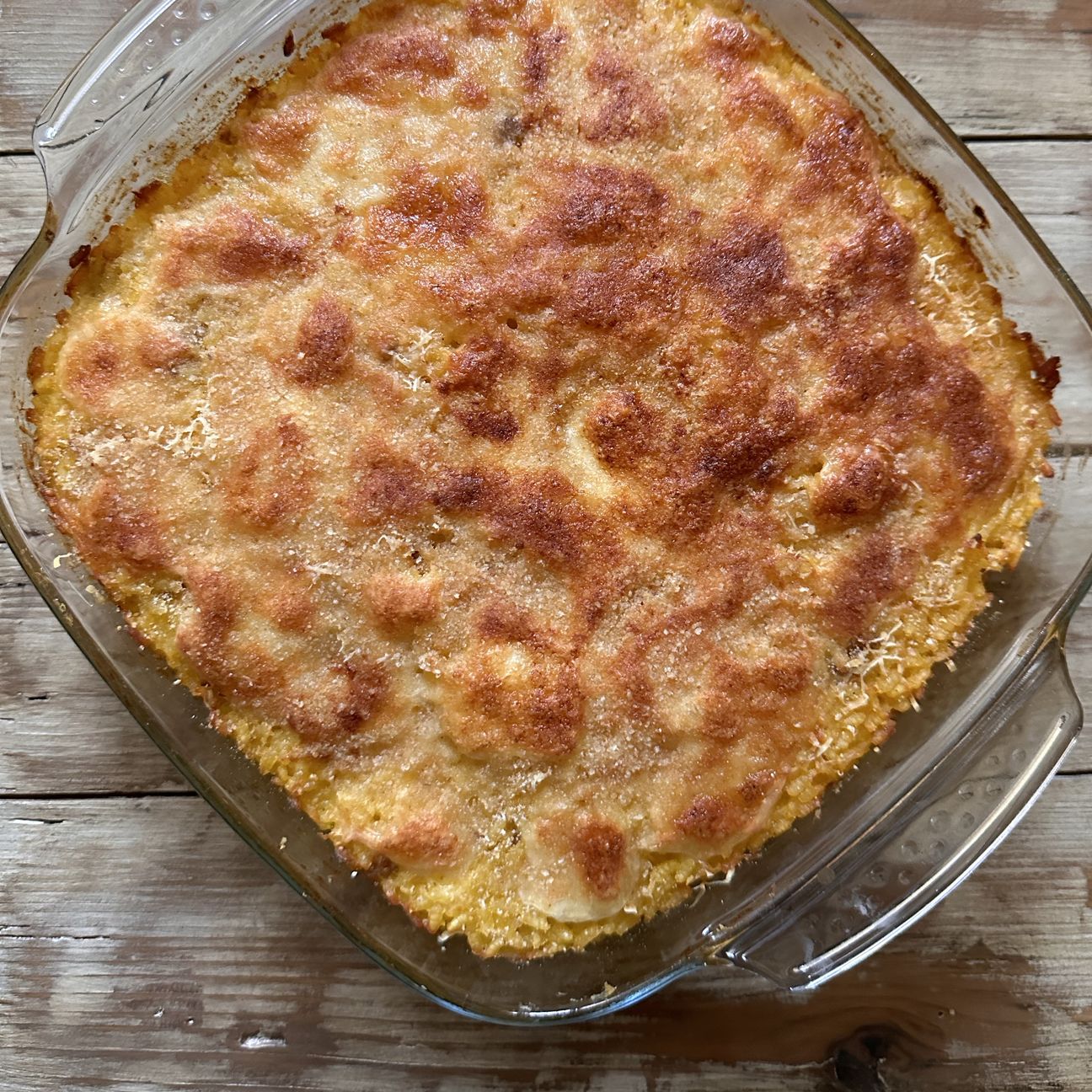 Timballo di riso con zucca, salsiccia e provola