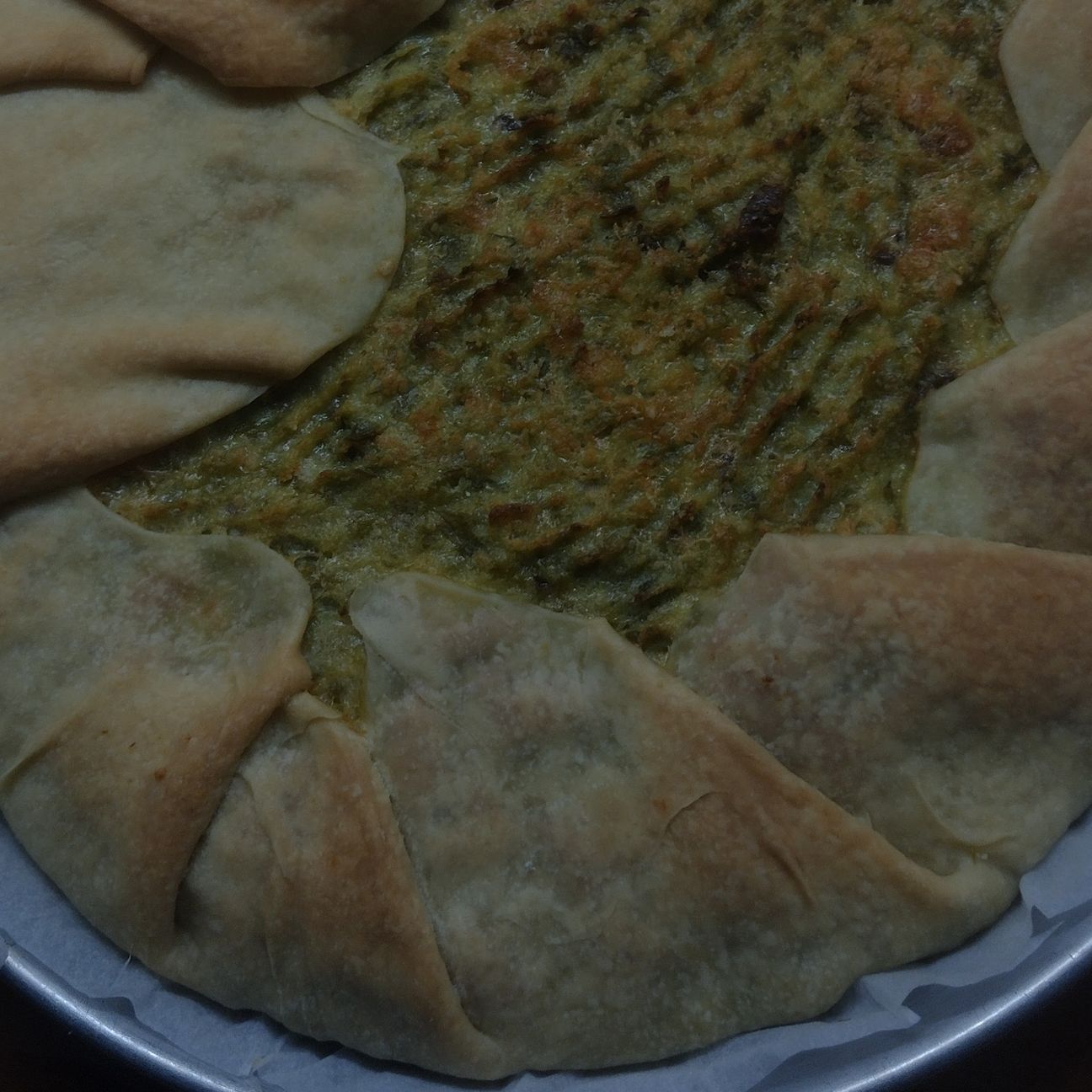Torta salata patate e fagiolini