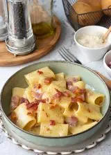 Ricetta Gigantoni Pasta Garofalo con crema di patate, pecorino e pancetta croccante