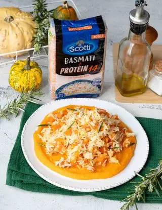 Ricetta Basmati Protein di Riso Scotti con zucca al miele e rosmarino e crema di zucca di valentinaprevidi