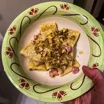Ricetta Paccheri in crema di burrata e pistacchio con pancetta croccante