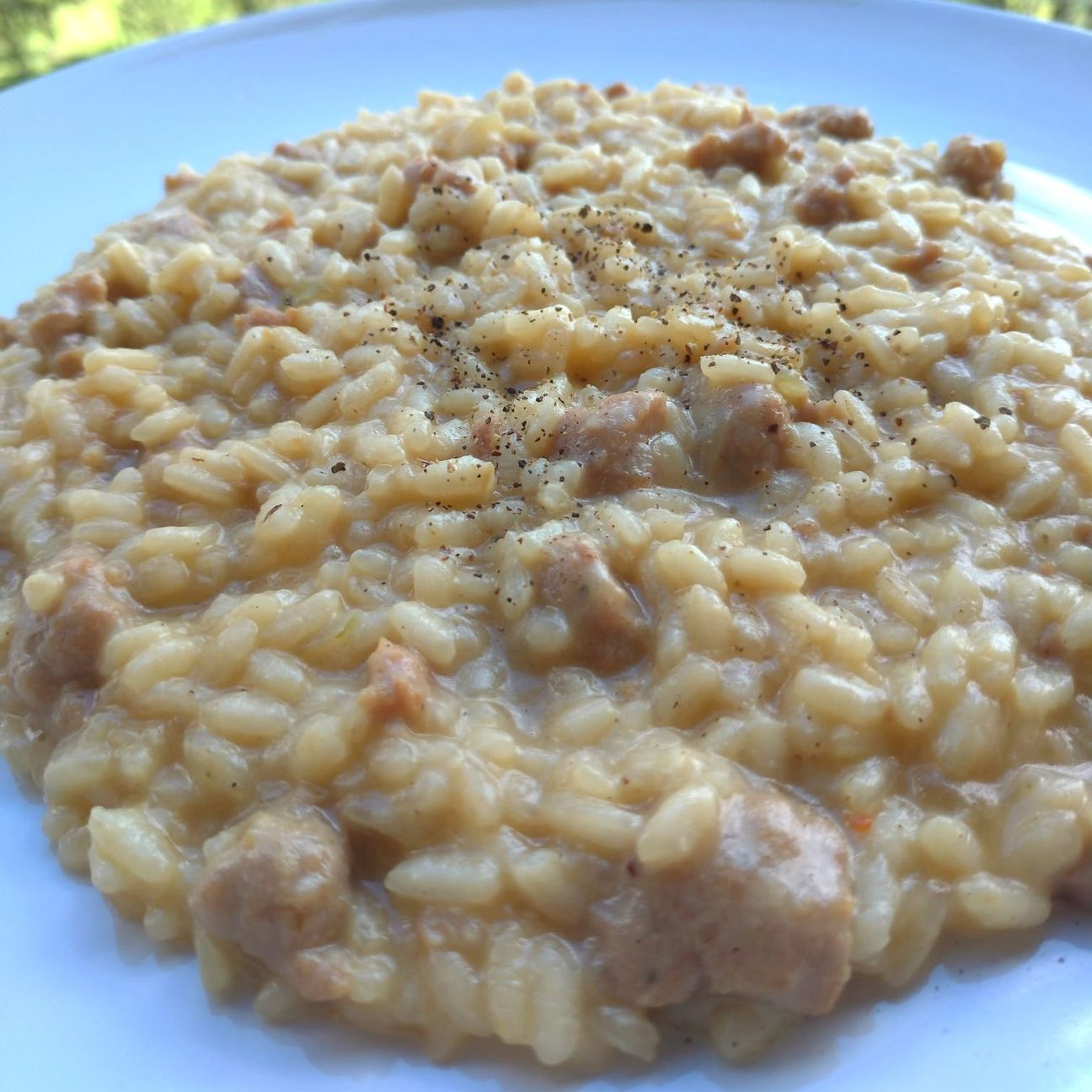 Risotto alla birra e salsiccia