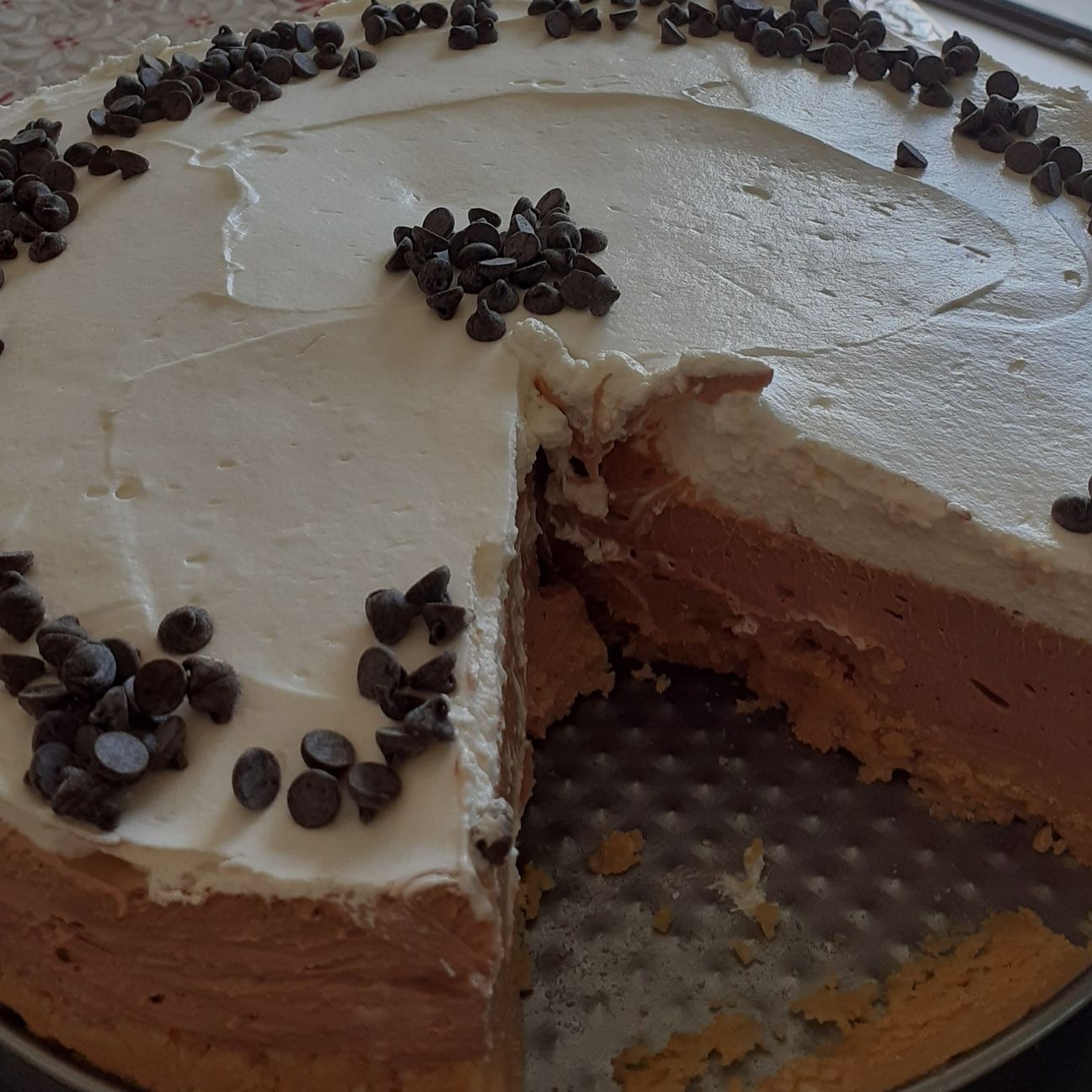 Cheesecake al cioccolato fondente e panna un'esplosione di bontà