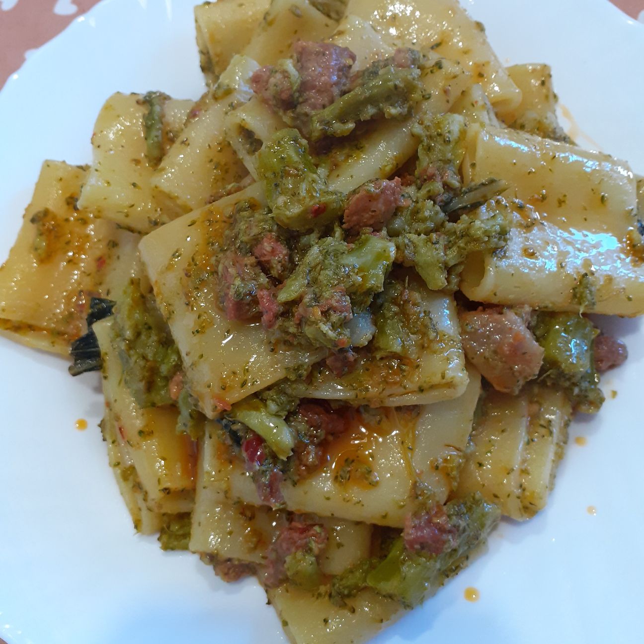 Paccheri al ragù di broccoli e salsiccia piccante😋