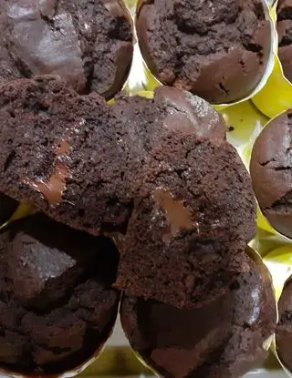 Ricetta Muffin al cioccolato fondente con cuore cremoso di mena74