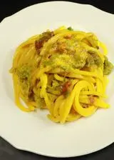 Ricetta Chitarra fiori, alici e zafferano