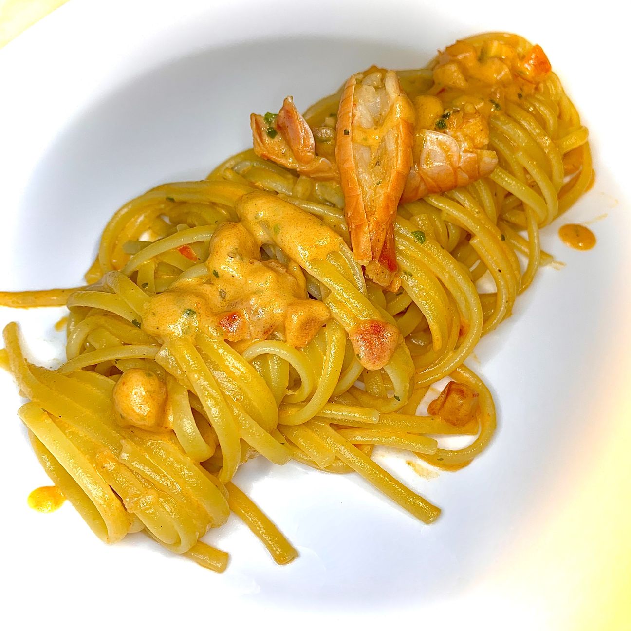 Linguine con sugo agli scampi