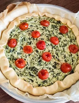 Ricetta Torta salata con ricotta, spinaci e pomodorini di arancia.e.cioccolato