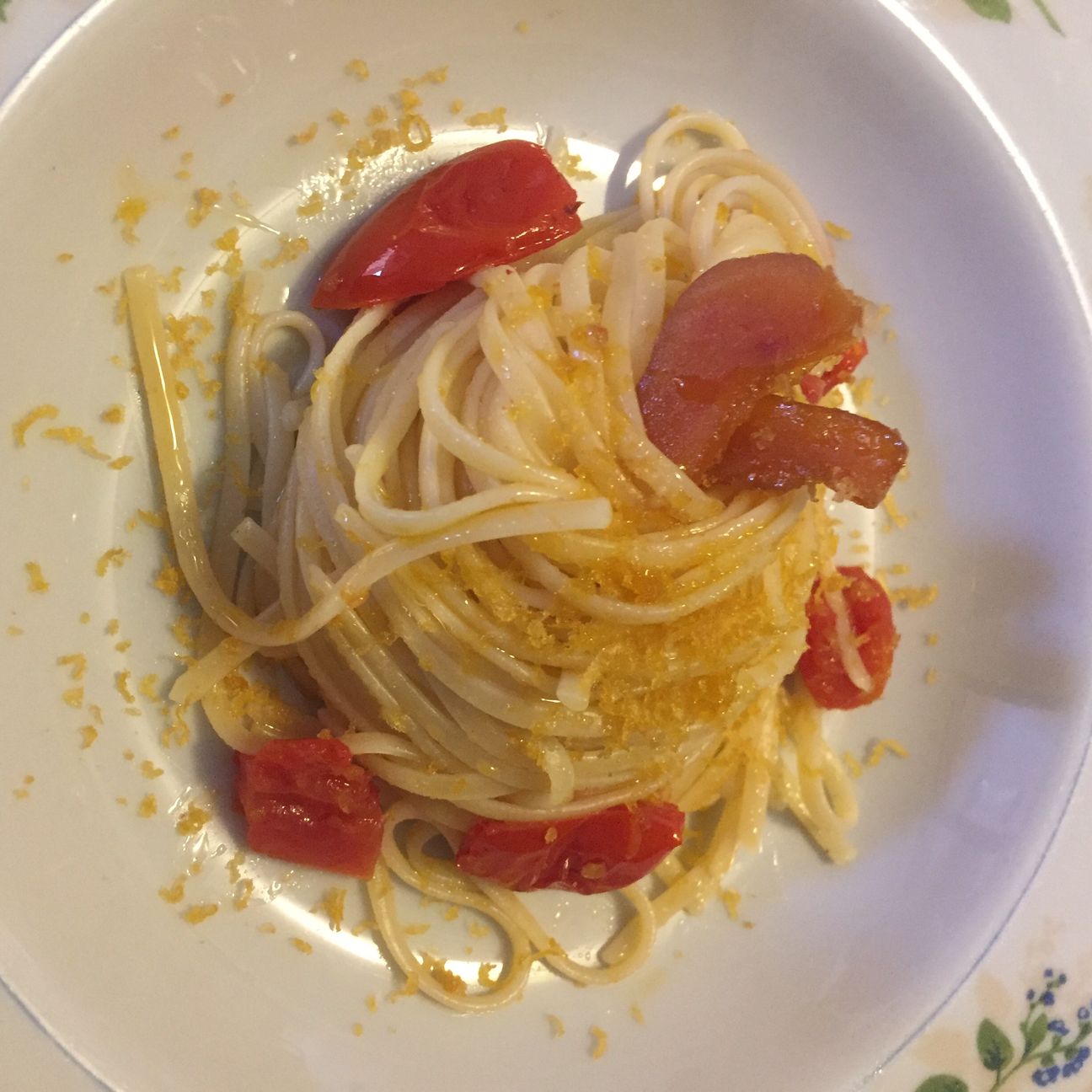 Fettuccine pomodorini e bottarga