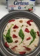 Ricetta Risotto certosino con pesto di rucola, bresaola croccante e noci 👩🏻‍🍳🍽