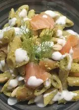 Ricetta Mezze penne al pesto, salmone e Yogurt