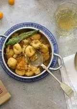 Ricetta Gnocchi di patate con datterino giallo, baccalà e friggitelli