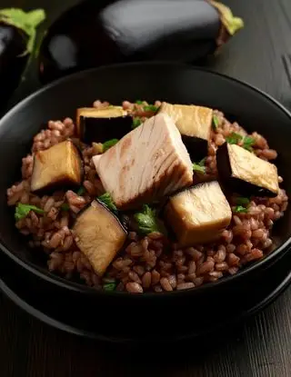 Ricetta Riso integrale con pesce spada e melanzane di elisa_fornari