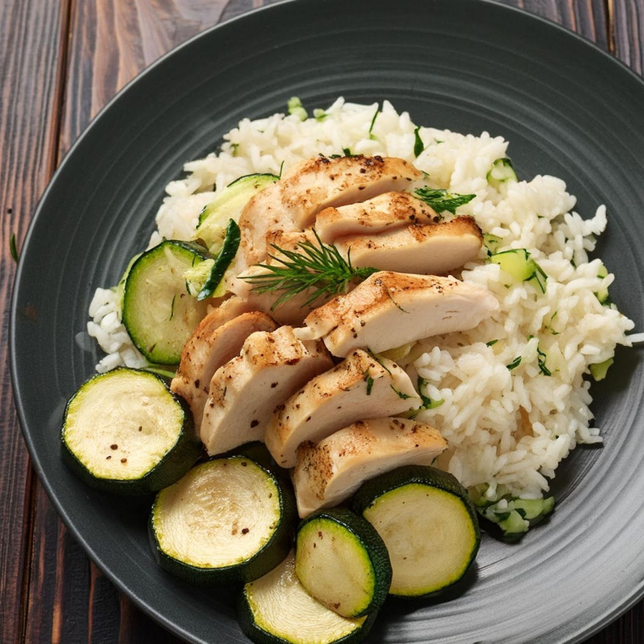 Riso basmati con pollo e zucchine