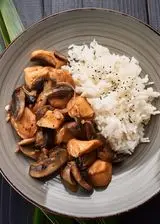 Ricetta Pollo ai funghi con riso basmati