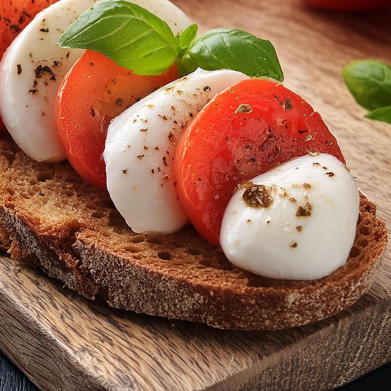 Caprese con pane integrale tostato