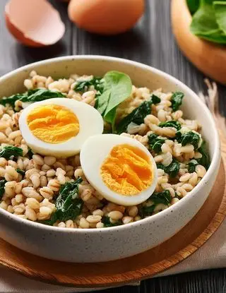 Ricetta Orzo con spinaci e uova di elena.bondenari