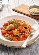 Ricetta Farro con pollo e carote