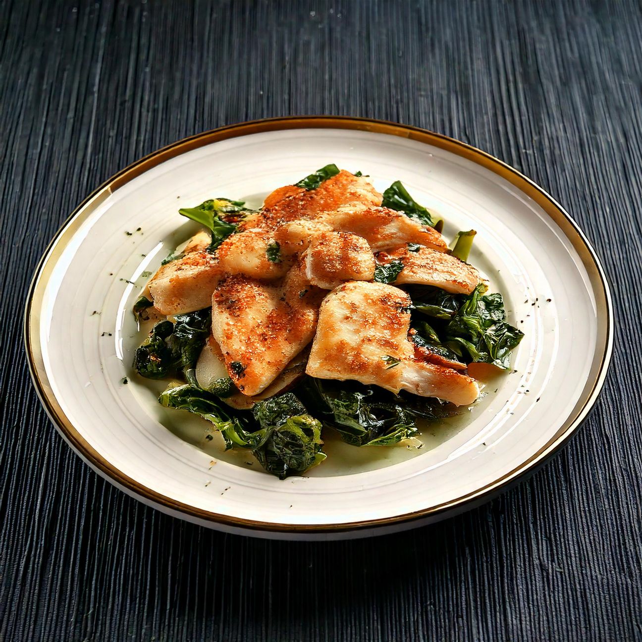 Bocconcini di pollo con bietole