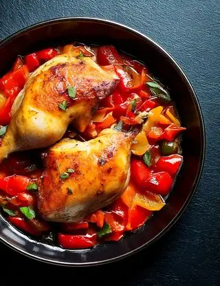 Ricetta Coscia di pollo con peperoni di heltamain